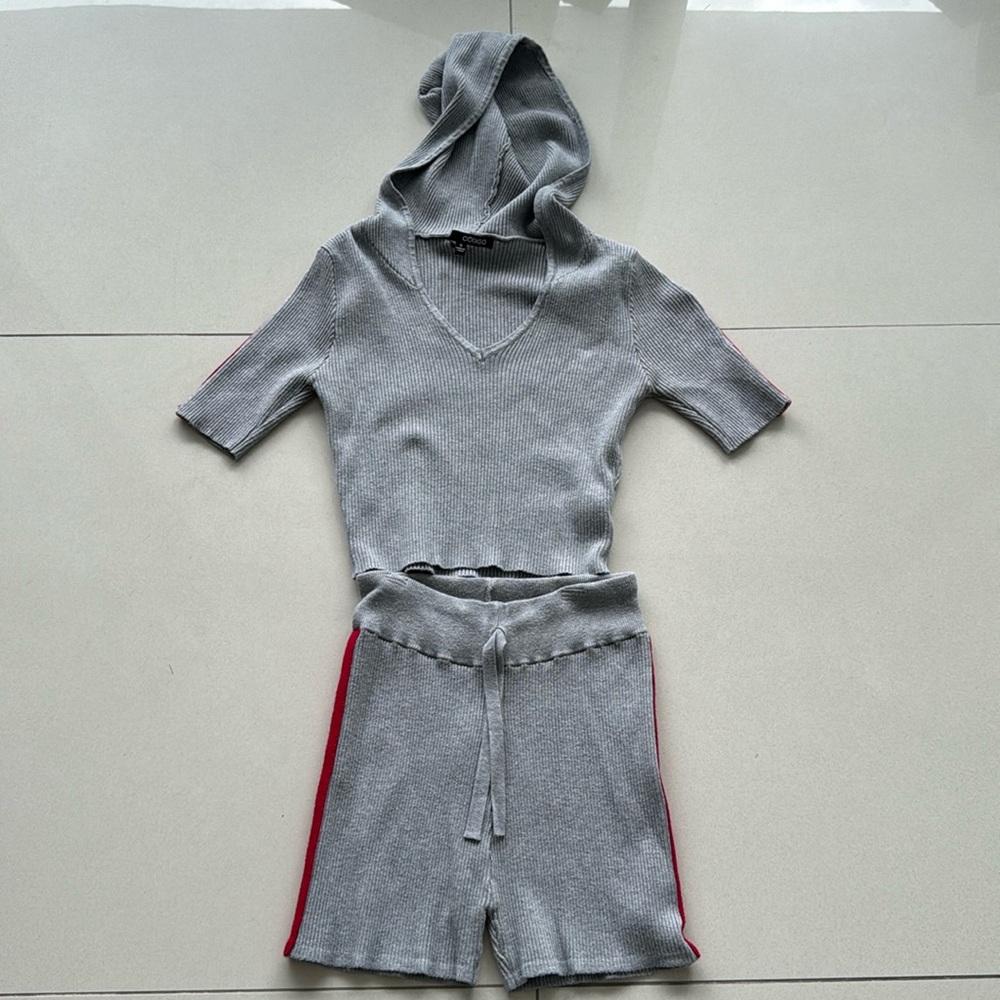 Crop top hoodie & shorts set Size S